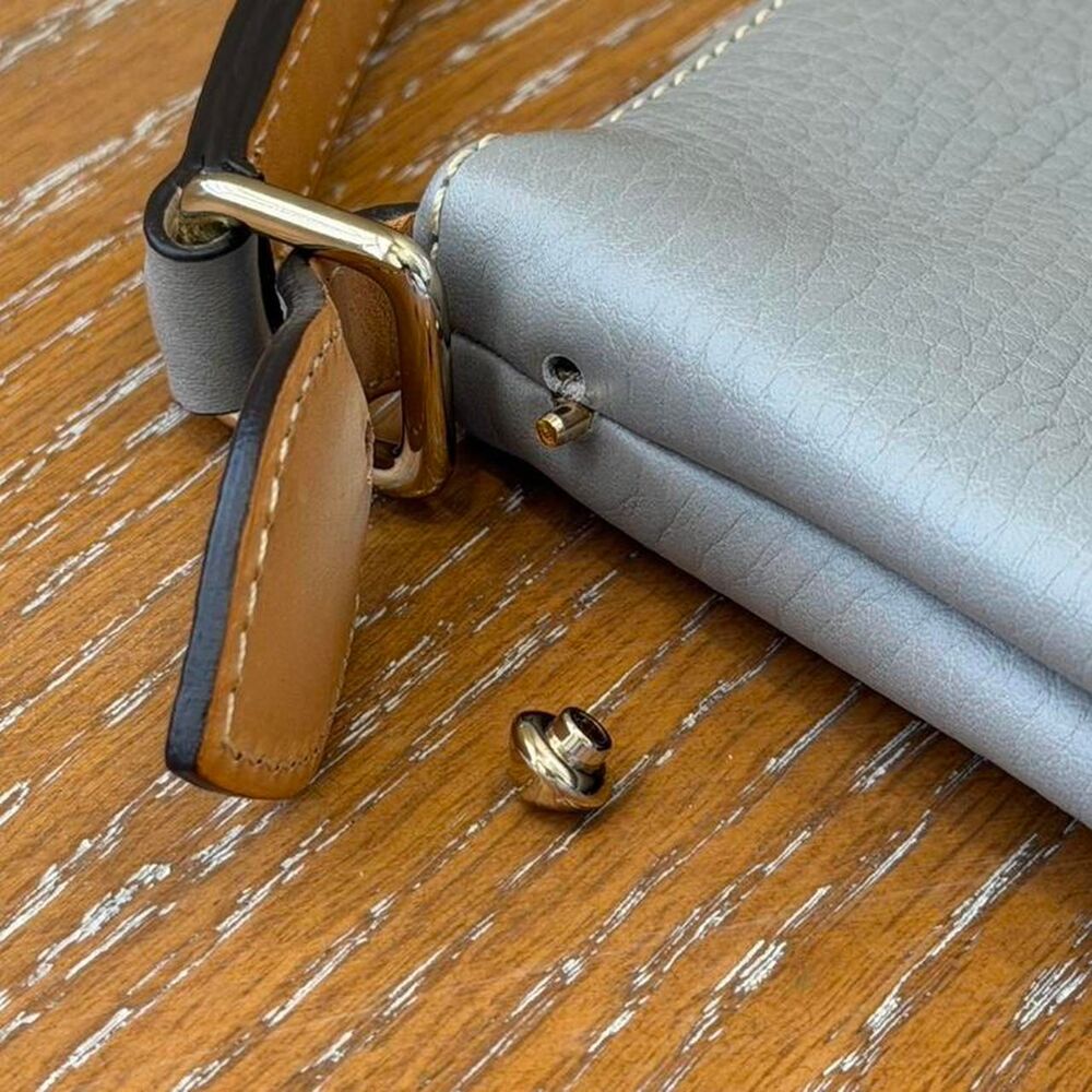 Dooney & Bourke Pebble Gray Leather Satchel Shoulder Bag - Picture 6 of 10